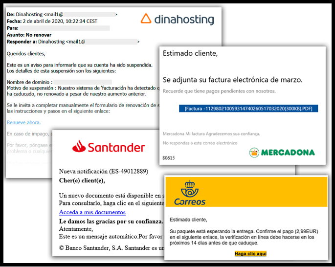 ejemplos de correos electrónicos phishing
